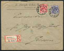 Registered Cover Sent From Hamburg To Giesse On 28/NO/1895 Franked With 30Pf., Very Nice! - Brieven En Documenten