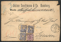 Cover With Declared Value Sent From Hamburg To Giessen On 27/MAY/1878, Franked With 65Pf., Minor Faults, Very Nice! - Brieven En Documenten