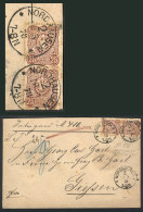Cover With Declared Value Sent From Nordhausen To Giessen On 18/MAY/1878, Franked With 50Pf. (pair Of 25 Pfennige... - Brieven En Documenten