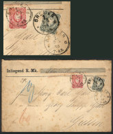 Cover With Declared Value Sent From Bremen To Giessen On 3/MAY/1878, Franked With 60Pf. (Sc.31 + 34), With Some... - Brieven En Documenten