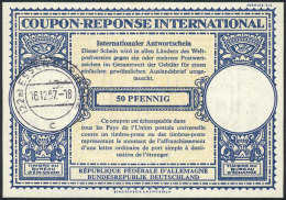 50Pf. International Reply Coupon Of The Year 1957, Excellent Quality! - Andere & Zonder Classificatie