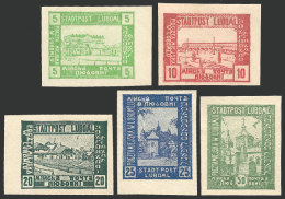 Poland, Luboml's Ghetto, Local Stamps, Set Of 5 Values Issued In 1918, VF! - Andere & Zonder Classificatie