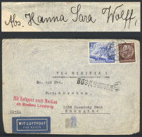 JEWISH SENDER: Airmail Cover Sent From Berlin To CHINA "via Siberia" On 23/AU/1940, With Rose-red Mark "Mit... - Andere & Zonder Classificatie