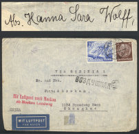 JEWISH SENDER: Airmail Cover Sent From Berlin To CHINA "via Siberia" On 23/AU/1940, With Rose-red Mark "Mit... - Sonstige & Ohne Zuordnung