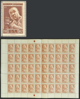 Complete Sheet Of 50 Cinderellas Of The Famous Engraver Czeslau Slania With View Of Sonny Liston (number 22), MNH,... - Boksen