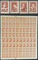 Complete Sheet Of 80 Cinderellas Of The Famous Engraver Czeslau Slania With 4 Different Models: James Corbett, Jack... - Boxen