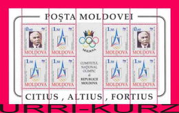 MOLDOVA 1994 International Olympic Committee Centenary Famous People Pierre De Coubertin M-s Mi Klb126-127 Sc140-141 MNH - Otros