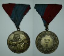 Hongrie Hungary Ungarn " Rifle Medal Award " ARKANZAS Bpest " HEVES 1933 III - Otros & Sin Clasificación