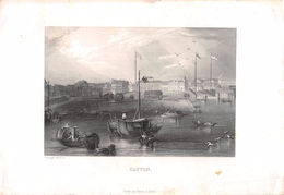 CHINE  - Lithographie De CANTON  -  Sampans Dans Le Port  -  Voir Description - China