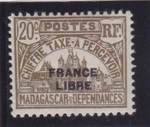 Madagascar Taxe N° 21 Neuf * FRANCE LIBRE - Strafport