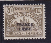 Madagascar Taxe N° 21 Neuf * FRANCE LIBRE - Timbres-taxe