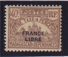 Madagascar Taxe N° 22 Neuf * FRANCE LIBRE - Timbres-taxe
