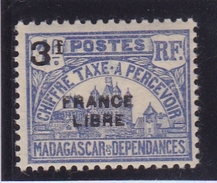 Madagascar Taxe N° 27 Neuf * FRANCE LIBRE - Timbres-taxe