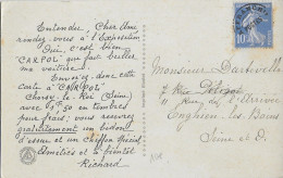 PREOBLITERE SEMEUSE Sur CARTE REPIQUAGE PUBLICITAIRE De PARIS - 1906-38 Semeuse Camée