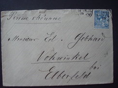 MONACO 1909 LETTRE 25 C. Vers PRUSSE RHENANE (VOHWINKEL ELBERFELD) - Storia Postale