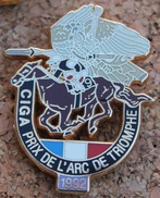 SPORT EQUESTRE - HIPPISME- CIGA PRIX DE L'ARC DE TRIOMPHE 1992 -CHEVAL - CAVALIER - METAL DECOR - S.MIGUERES -  (14) - Autres & Non Classés