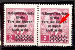 Italy - Occupation Of Slovenia - Double Overprint And Earring Error, MNH / 2 Scans - Autres & Non Classés