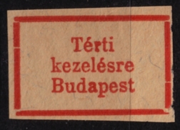 Avis De Réception AR Handling In BUDAPEST / Post Postal Vignette Label - USED - Hungary 1960´s - Timbres De Distributeurs [ATM]