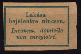 No Residence / INCONNU Domicile Non Enregistré - Post Postal Vignette Label - USED - Hungary Hongrie - 1940´s - Machine Labels [ATM]