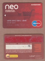 AC -  TURKEY AKBANK NEO MAESTRO BANK CARD - CREDIT CARD - Krediet Kaarten (vervaldatum Min. 10 Jaar)