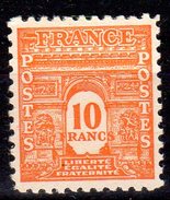 FRANCE 1944: 10F Orange "Arc De Triomphe" N° 629** - 1944-45 Triomfboog