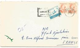 TURQUIE LETTRE DE GALATA POUR LA FRANCE 1962 - Storia Postale