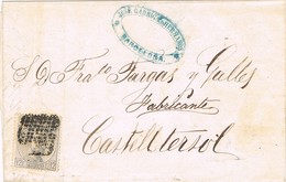 23413. Carta Entera BARCELONA 1872. Stamp AMADEO. Rombo De Rombos De Barcelona - Brieven En Documenten