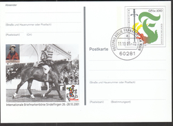 Germany Frankfurt 2001 / Postal Stationery / Dragon, Sword, Horse, Ritter - Illustrated Postcards - Used