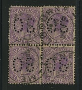 Victoria  Bloc De 4    Perforation S.O. - Dienstzegels