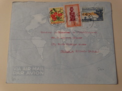 Lettre Envoyée Par Avion De BANANA Vers Les U.S.A (Chicago) - Covers & Documents