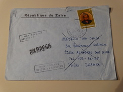 Lettre Express Non Réclamé De La République Du Zaïre Vers La France - Otros & Sin Clasificación