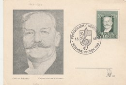 AUTRICHE   CARTE MAXIMUM  N° 694   CARL MIKAEL  ZICHRER - Cartes-Maximum (CM)