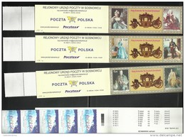 Carnet Booklet Markenheftchen Pologne Polen Poland 210   6  Carnets Différents Rois Et Reines Carosse Couleur Or - Postzegelboekjes