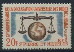 1963 St. Pierre & Miquelon, Dichiarazione Diritti Dell'uomo , Serie Completa Nuova (**) - Unused Stamps