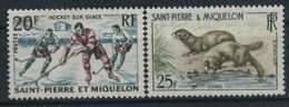 1959 St. Pierre & Miquelon, Serie Ordinaria Hockey E Visoni , Serie Completa Nuova (*) - Unused Stamps