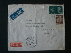 ISRAELE 1954 The 20th Anniversary Of The Death Of De Rothschild (Financier) // 1949 Jewish ENVELOPE ISRAELE TO SVIZZERA - Lettres & Documents