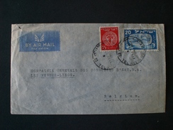 ISRAELE 1948 Coins "DOAR IVRI" // 1948 Jewish New Year - "Joyous Festivals 5709"  ENVELOPE ISRAELE TO SVIZZERA - Lettres & Documents