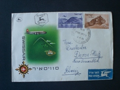 ISRAELE 1953 -1954 Air  ENVELOPE ISRAELE TO SVIZZERA  F.D.C. - Lettres & Documents