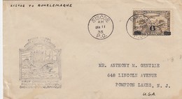 GOOD CANADA Postal Cover To USA 1935 - Good Stamped: Airplane / Overprinted - FIRST FLIGHT - Covers & Documents