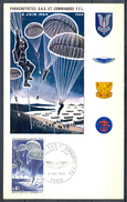 1969 , FRANCIA , PARACAIDISMO , TARJETA CONMEMORATIVA , MAT. PRIMER DIA - Parachutespringen