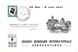 Carte Philatélique Cachets Marianne Carte Souvenir Aéro Club De  Vallée Du Loing Quinzaine Internationale Aéronautique - 1960-.... Lettres & Documents