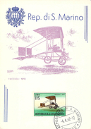 Carte  Philatélique Rep Di S Marino Faccioli 1910 Aviation  FAIP N° 194  Timbrée 1962 - Poste Aérienne