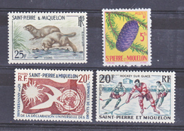 Saint Pierre Et Miquelon  358 à 361droits De Picea Hockey Visons Neuf Avec Trace De Charnière* MH Con Charmela Cote 18.3 - Neufs