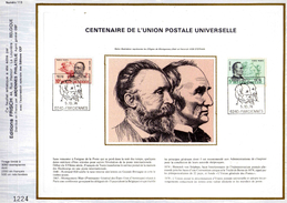 Feuillet Tirage Limité Frisch 113 1729 1730 Centenaire De L'union Postale Universelle Farciennes - 1971-1980