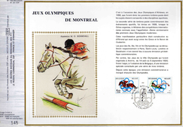 2 Feuillets Tirage Limité CEF 158 159 1800 à 1802 Jeux Olympiques De Montréal Erembodegem équitation Cheval Course - 1971-1980