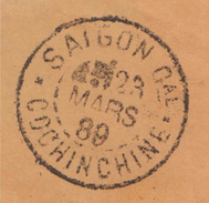 INDOCHINE  VERY OLD 1889  COVER From" SAIGON CAL"  To MADURA INDIA  By PAQUEBOT  FR N°3  Réf G896 - Lettres & Documents