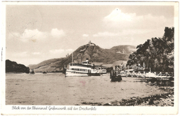 Blick Von Der Rheininsel Grafenwerth Auf Den Drachenfels - Fotokarte Verlag Karl Rud. Bremer & Co - 1958 - Schiff - Bad Honnef