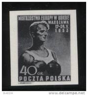 POLAND 1953 EUROPEAN BOXING CHAMPIONSHIPS BLACK PRINT NHM - Sports - Ensayos & Reimpresiones