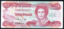 BAHAMAS 3 DOLLAR 1974 (1984) F-FV P-35b  (free Shipping Via Regular Air Mail (buyer Risk) - Bahama's