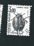 N ° 111  Timbre Taxe Insectes Coléoptères Adelia Alpina Timbre Coccinelle  France Oblitéré 1982 - 1960-.... Oblitérés